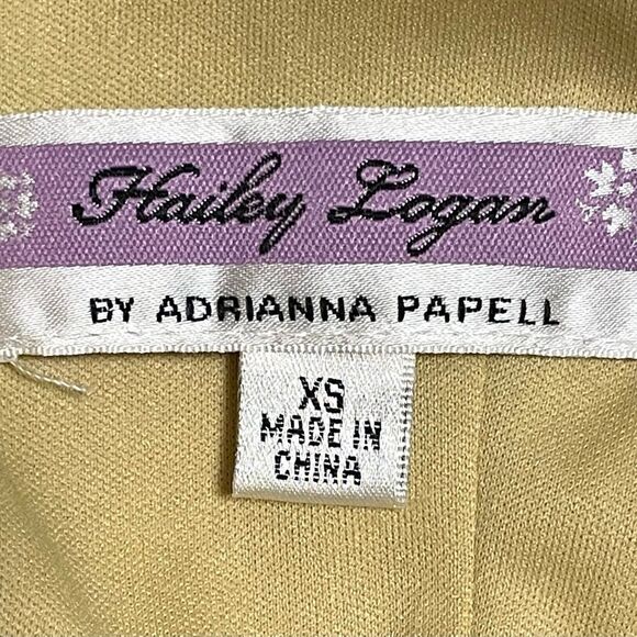 Hailey Logan Adrianna Papell Formal Gold Metallic Mini Ruffle Dress Size XS - Picture 6 of 8